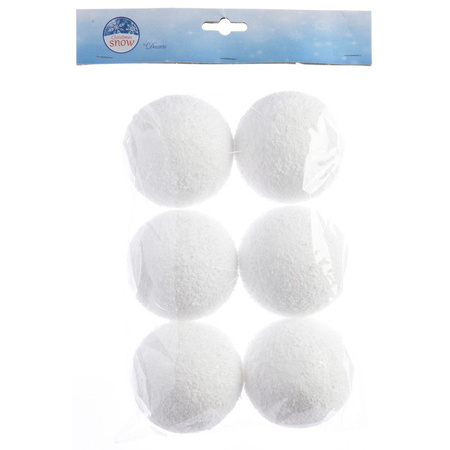 Pakket van 24x stuks deco sneeuwballen diverse formaten