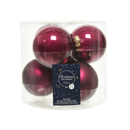 Groot pakket glazen kerstballen 50x framboos roze glans/mat 4-6-8 cm met piek glans