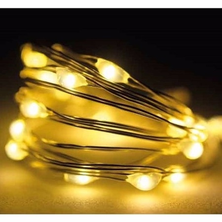6x Micro LED string warm white 60 bulbs