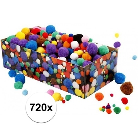 720x colored craft pompoms