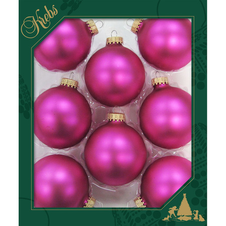 8x Bubblegum roze glazen kerstballen mat 7 cm voor decoratie winkel met 8x Bubblegum roze glazen kerstballen mat 7