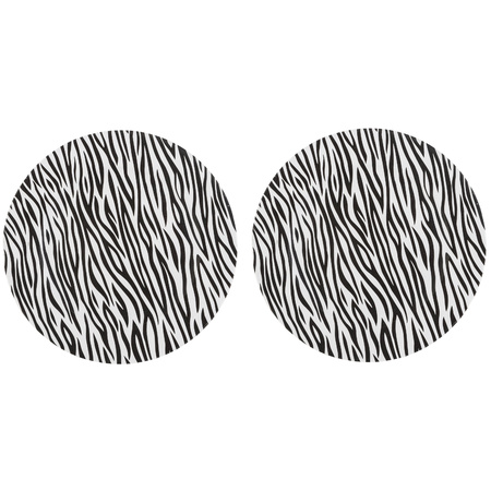 8x Diner plates/platters zebra print 33 cm round