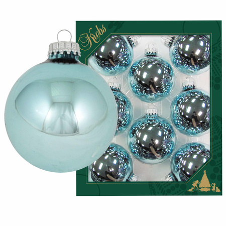 8x Starlight blauwe glazen kerstballen glans 7 cm kerstboomversiering