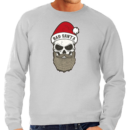 Bad Santa Christmas sweater grey for men