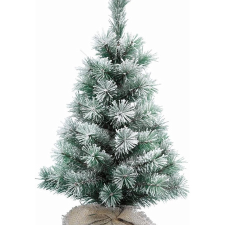 Besneeuwde kunst kerstboom in pot 60 cm