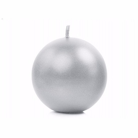 Candle Sphere silver 8 cm