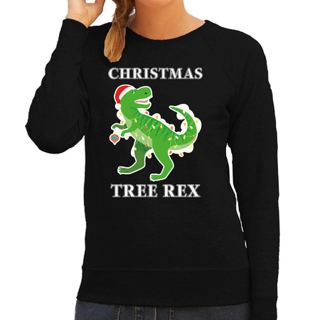 Christmas tree rex Kerstsweater / outfit zwart voor dames