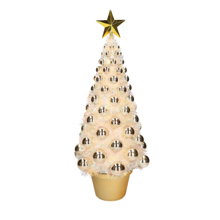 Complete cristmas tree golden with lights 50 cm