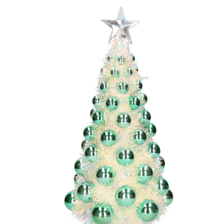 Complete mini kunst kerstboom / kunstboom groen met lichtjes 40 cm