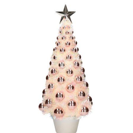 Complete cristmas tree salmon pink with light 50 cm