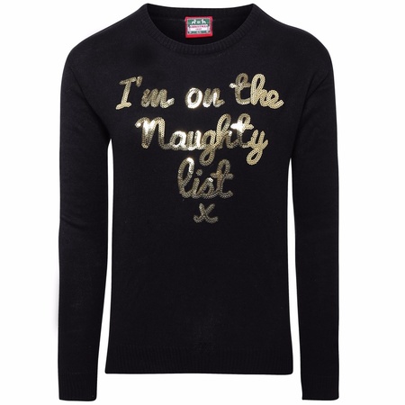 Ladies Christmas jumper with golden sequins
