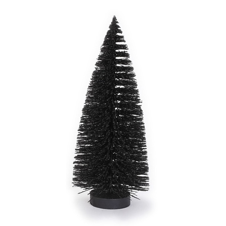 Decoratie kerstbomen/ mini kerstboompjes zwart 27 cm