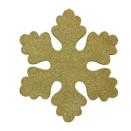 Decoratie sneeuwvlok - goud - 25 cm - kunststof foam - hangdecoratie kerst