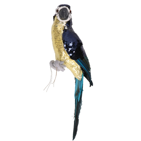 Decoratie vogel papegaai - paars - 40 cm - Decoratie beeld/dierenbeeld