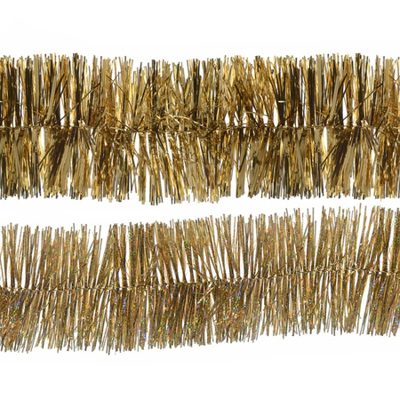 Decoris foil garlands 2x pcs - gold - plastic - 270 cm