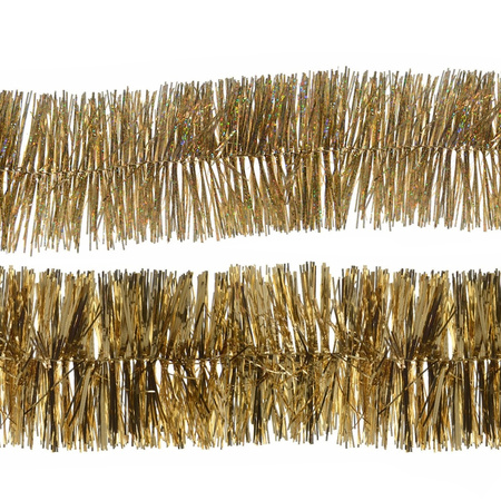 Decoris foil garlands 2x pcs - gold - plastic - 270 cm
