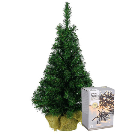Decoris tree 90 cm with cluster lights warm white