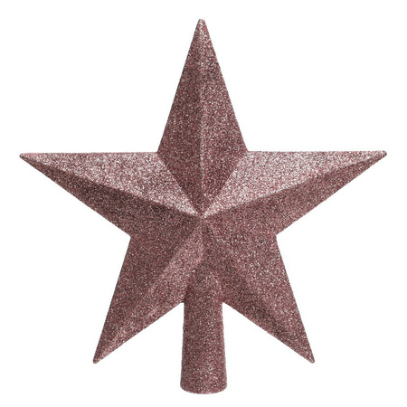 Set of a christmas star peak and 2x garlands old/dusty pink 270 x 10 cm