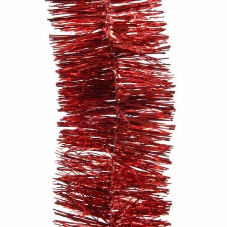 Decoris folie kerstslingers 4x stuks - rood - kunststof - 270 cm