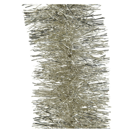 Decoris kerstslinger - licht parel/champagne - 270 x 10 cm - glans - folie