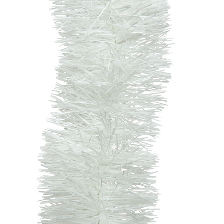 Decoris kerstslinger - wit - 270 x 10 cm - folie/tinsel - lametta slingers 