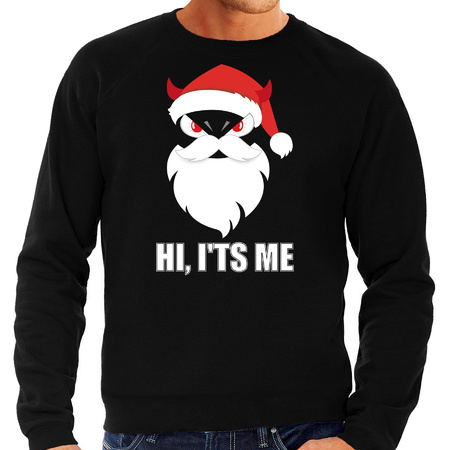 Devil Santa Kerst sweater / Kerst outfit Hi its me zwart voor heren