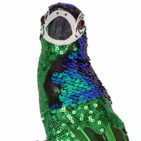 Animal statue green parrot bird 30 cm decoration