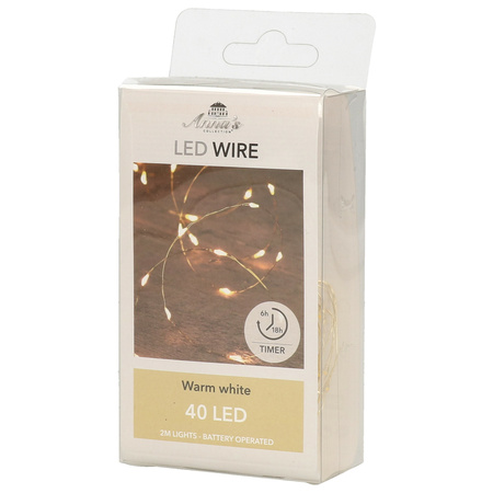 Christmas lights Led wire with timer 40 lights warm white 200 cm