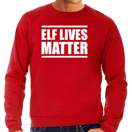 Elf lives matter Kerst sweater / Kerst outfit rood voor heren