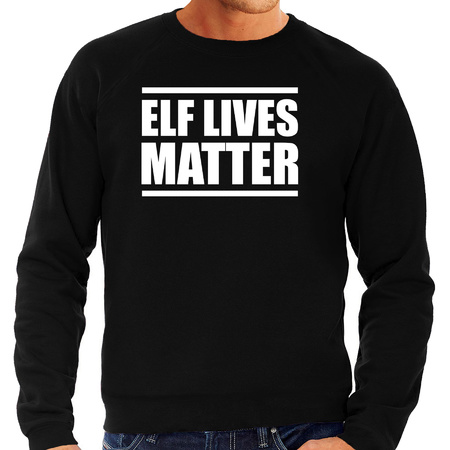 Elf lives matter Christmas sweater black for men