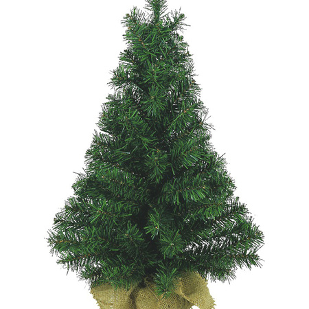 Everlands Kerstboom - in jute zak - 75 cm 