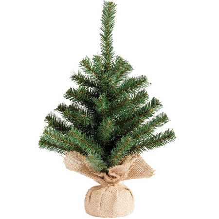 Mini kerstboom/kunst kerstboom H45 cm inclusief kerstballen zilver