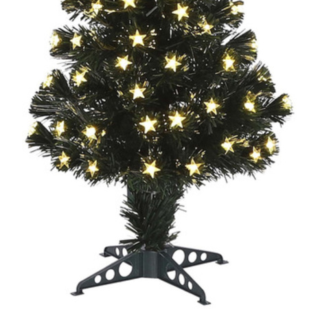 Fiber optic kerstboom/kunst kerstboom met sterren lampjes/lichtjes 90 cm