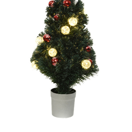 Fiber optic kerstboom/kunst kerstboom met verlichting 90 cm