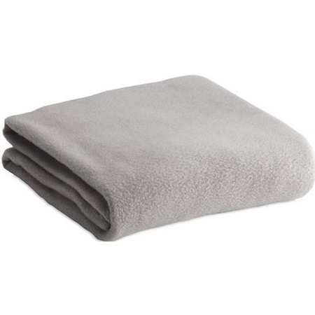 Fleece deken/plaid lichtgrijs 120 x 150 cm