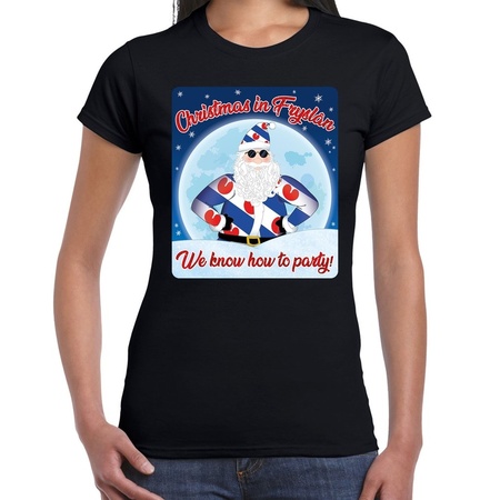 Christmas shirt Christmas in Fryslan black for women