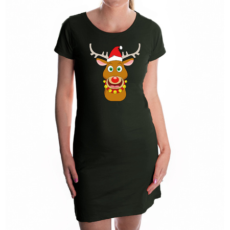 Rudolf the red nose reindeer Christmas dress black for women
