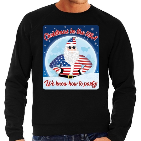 Christmas sweater christmas in USA black for men