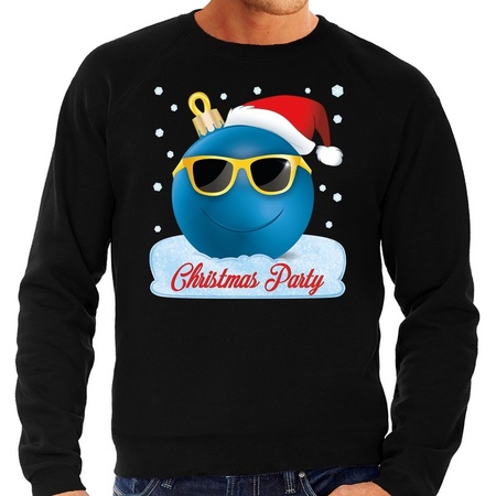 Foute kerst sweater / trui Christmas party zwart voor heren