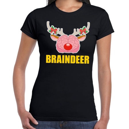 Christmas t-shirt braindeer black women
