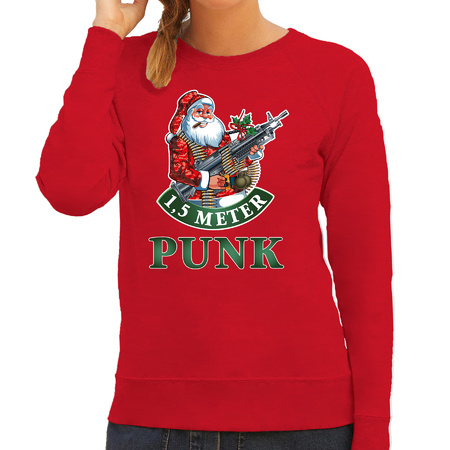 Foute Kerstsweater / outfit 1,5 meter punk rood voor dames