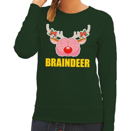 Christmas sweater braindeer green women