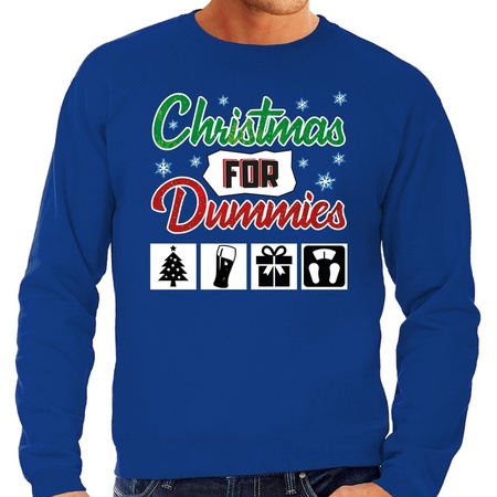 Christmas sweater Christmas for dummies blue for men