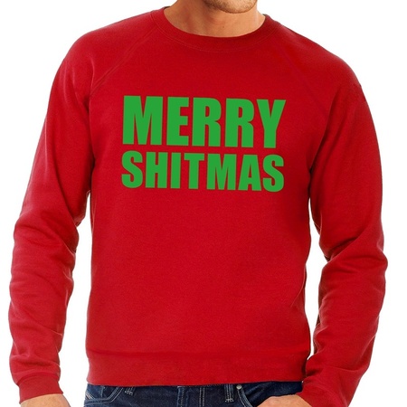 Christmas sweater Merry Shitmas red men