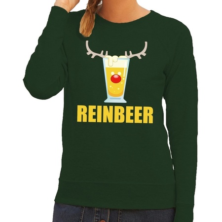 Christmas sweater Reinbeer green ladies