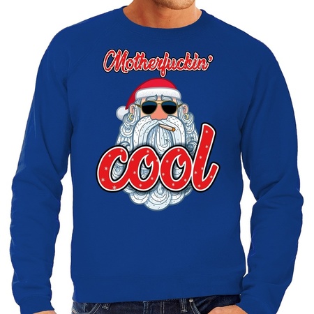 Christmas sweater motherfucking cool blue for men