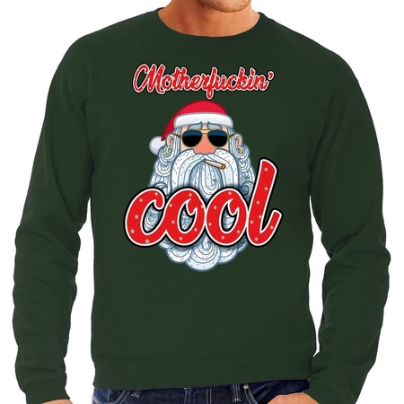 Christmas sweater motherfucking cool green for men