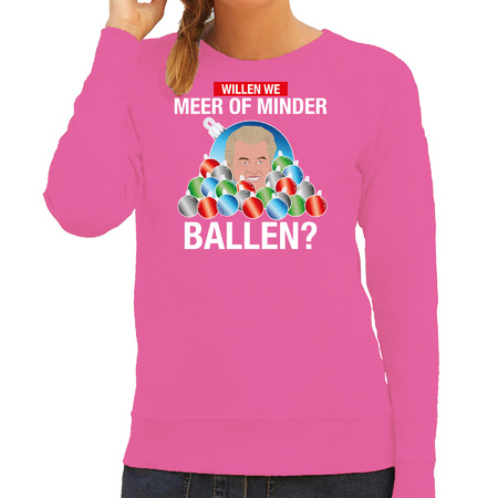 Christmas sweater - meer of minder ballen - Wilders - pink - politics
