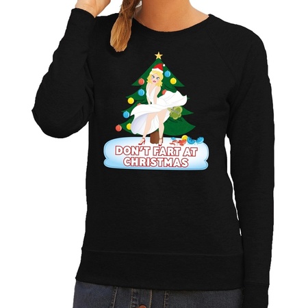Christmas sweater black Dont Fart at Christmas for ladies