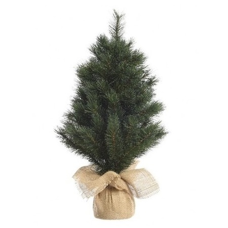 Mini kerstboom 45 cm - met kerstverlichting  warm wit 300 cm - 40 leds